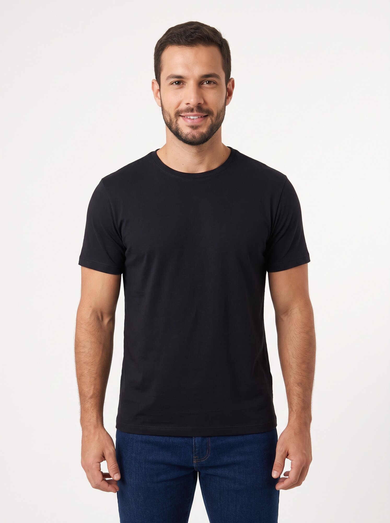 Camiseta Regular Masculina 100% Algodão Preta