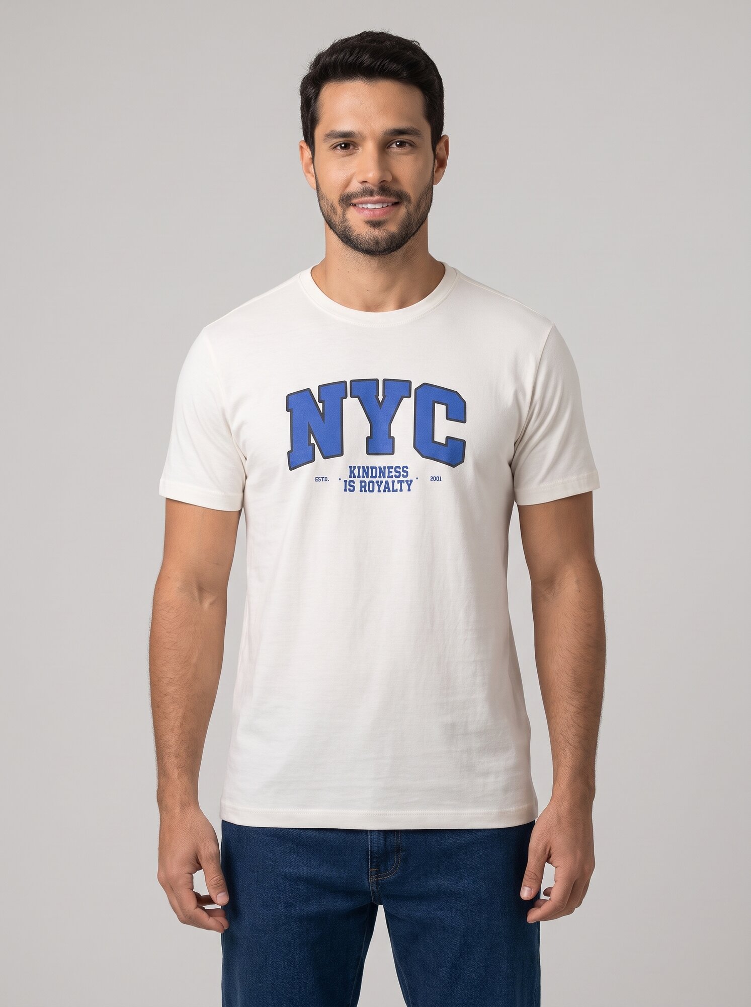Camiseta Masculina NYC Kindness is Royalty 100% Algodão