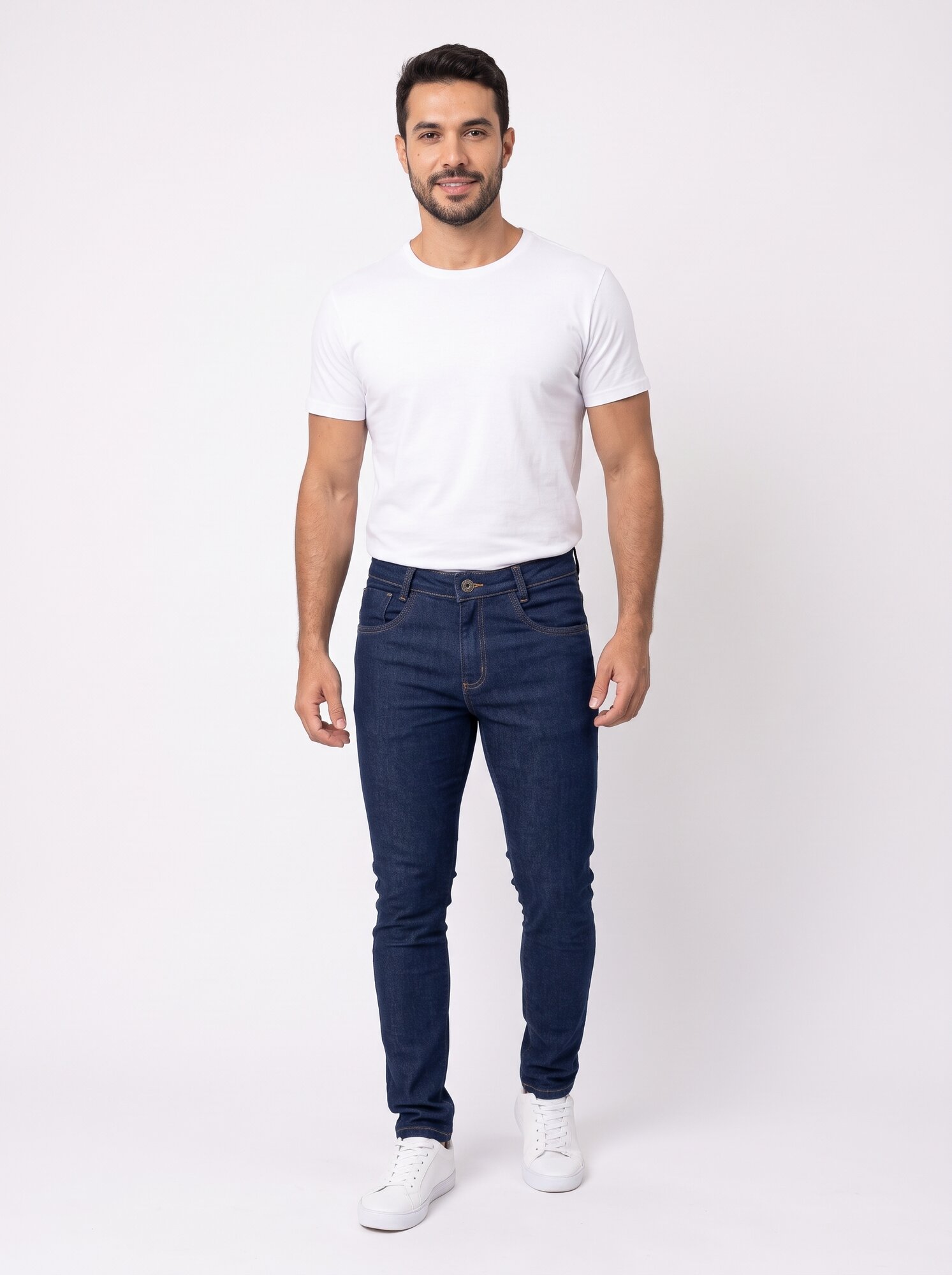 Calça Jeans Skinny Masculina Cintura Média